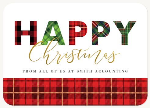 Plaid Mix Christmas Cards for Business