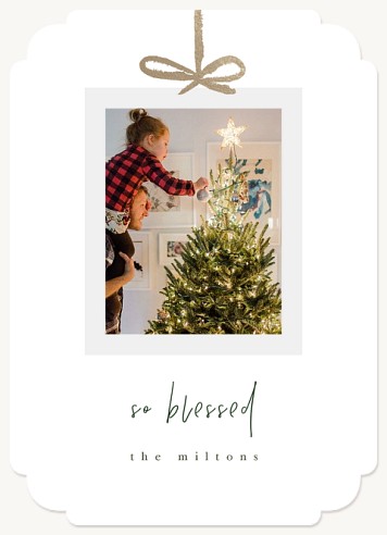 With A Bow Religious Christmas Cards