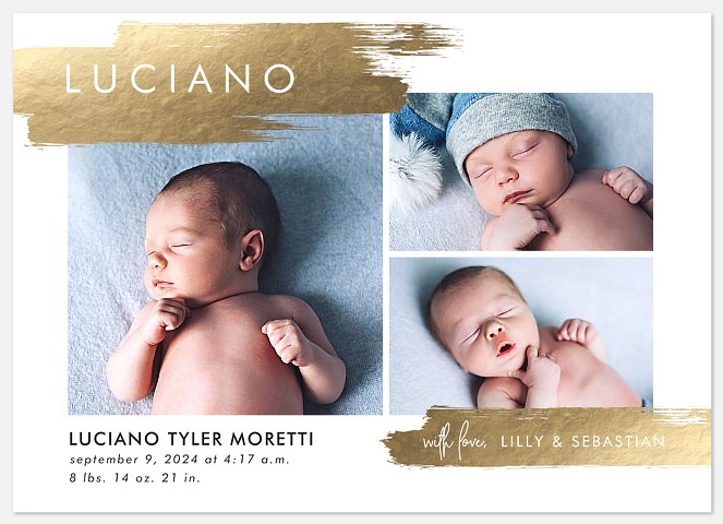 Golden Promise Baby Birth Announcements
