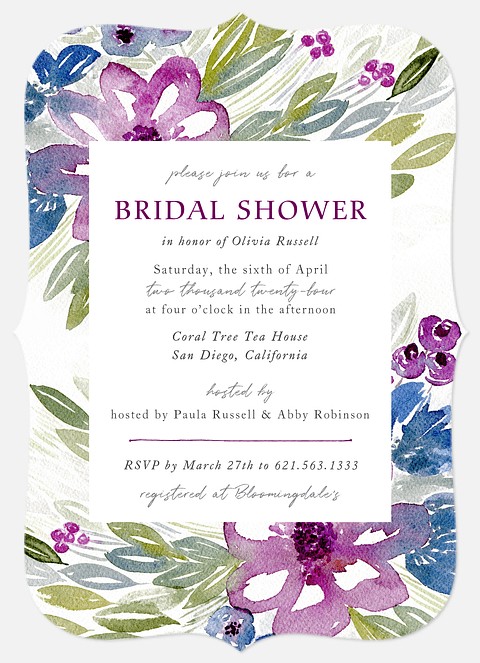 Summer Blooms Bridal Shower Invitations