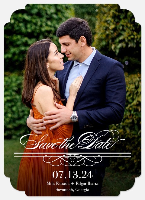 Classically Ornate Save the Date Photo Cards