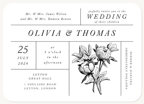 Floriculture Wedding Invitations