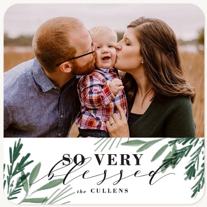 Corner Foliage Religious Christmas Cards