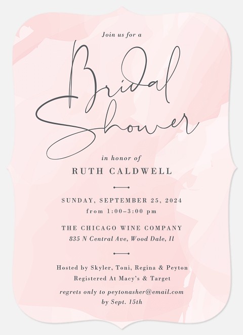 Abstract Brush Bridal Shower Invitations