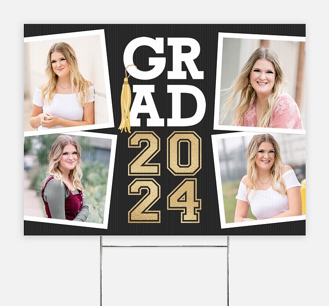 Grad Tassel Collage Graduation Yard Signs