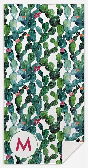 Spring Cactus Custom Beach Towels