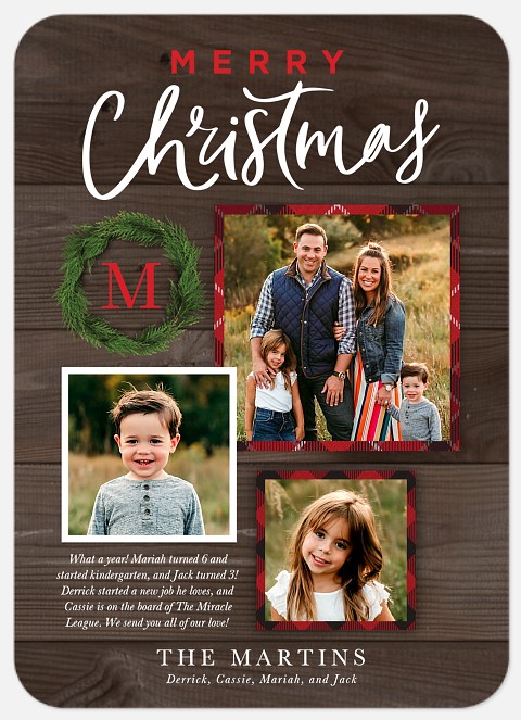 Country Monogram Holiday Photo Cards
