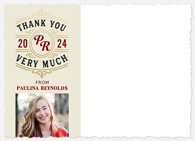 Scholarly Monogram Thank You Cards 