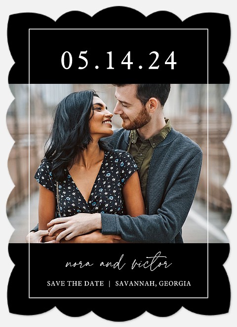 Modern Borders Save the Date Photo Cards