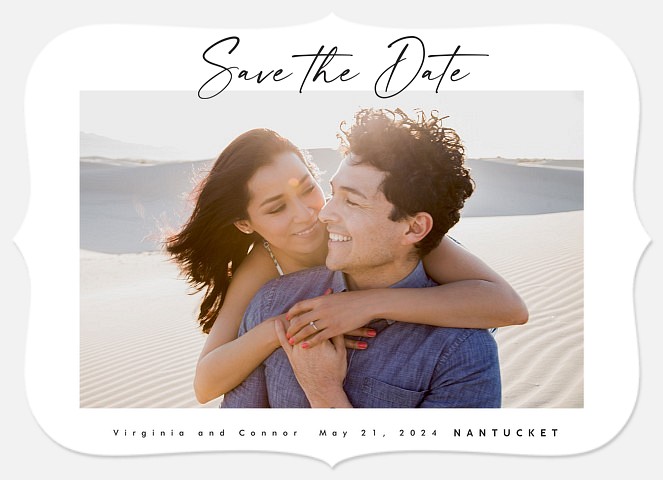 Script Header Save the Date Photo Cards