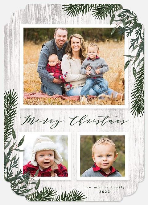 Rustic Evergreen Holiday Photo Cards