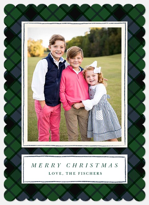 Forest Plaid Holiday Photo Cards