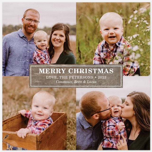 Wood Placard Holiday Photo Cards