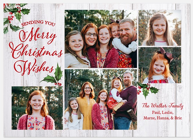 Woodland Holly Holiday Photo Cards