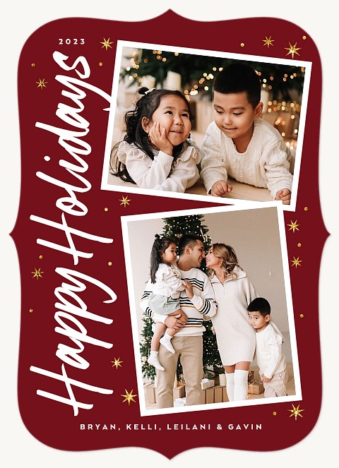 Vertical Duo Personalized Holiday Cards