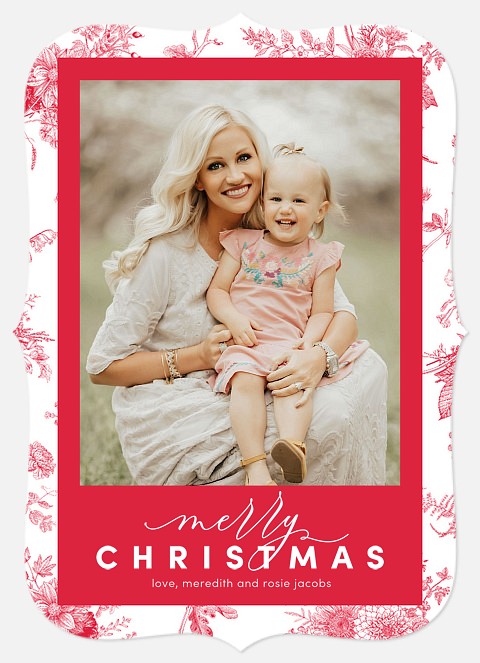 Christmas Toile Holiday Photo Cards