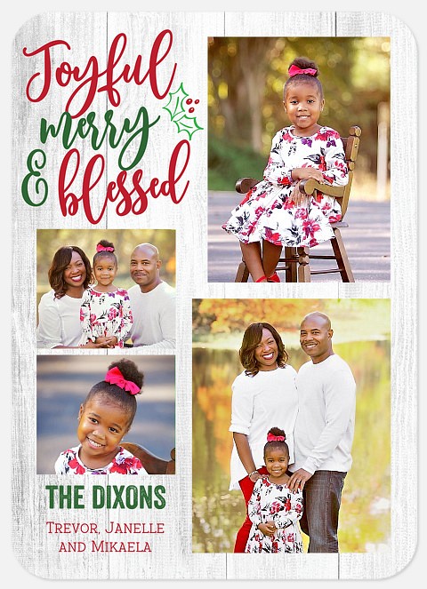 Joyful, Merry & Blessed Holiday Photo Cards