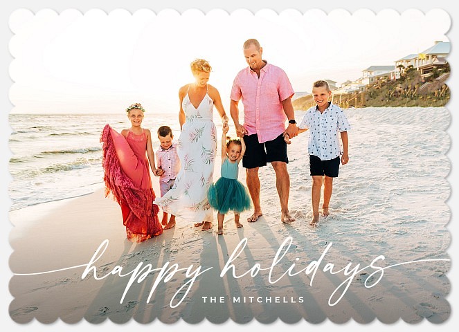 Flowing Script Holiday Photo Cards