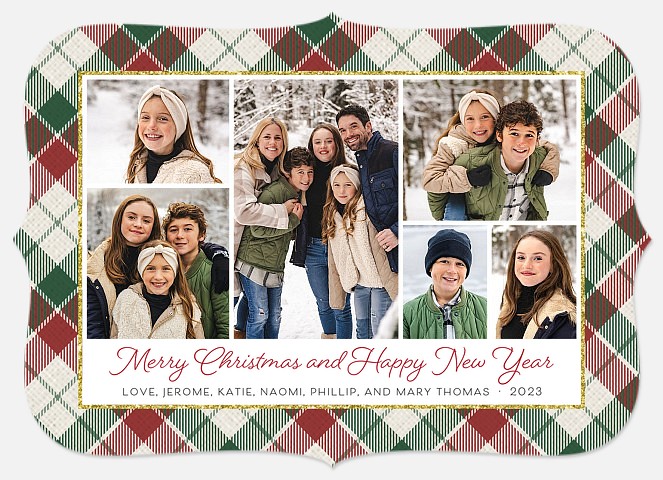 Tartan Fabric Holiday Photo Cards