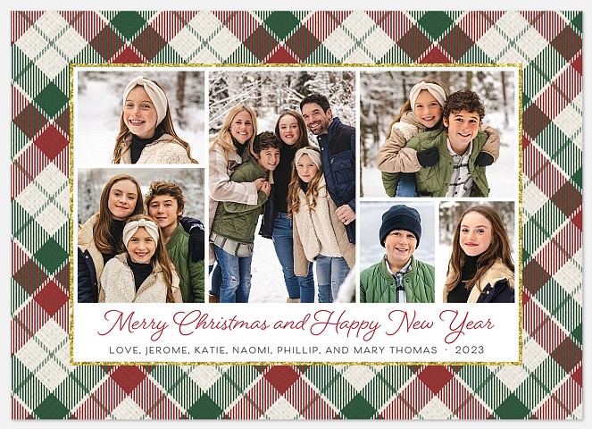 Tartan Fabric Holiday Photo Cards