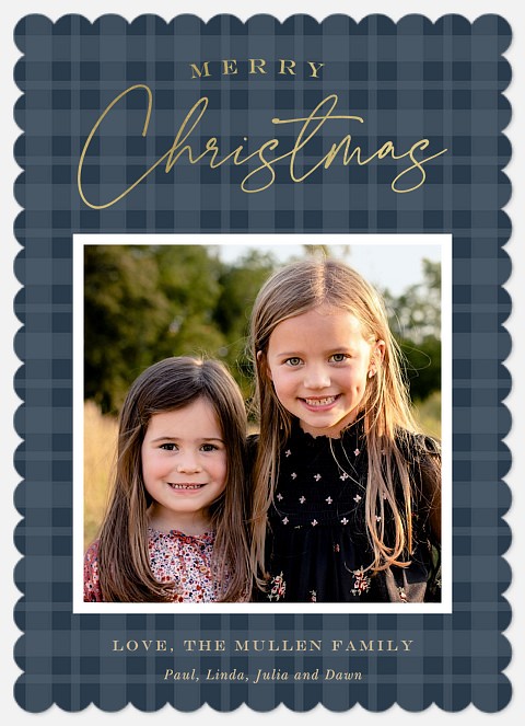 Winter Plaid Holiday Photo Cards