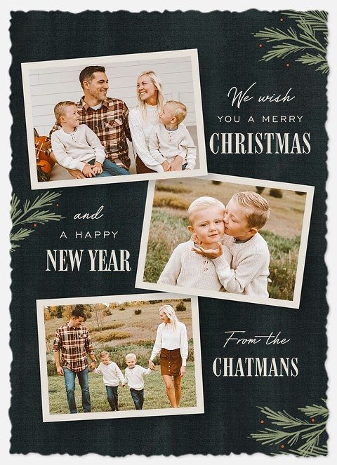 Winter Greens Holiday Photo Cards