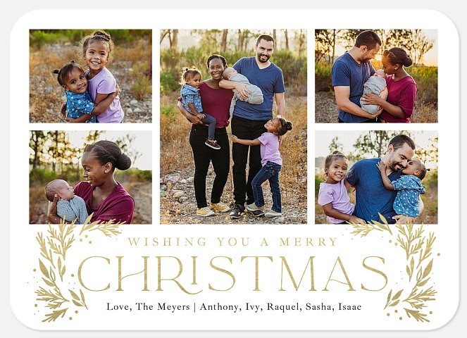 Delicate Laurels Holiday Photo Cards