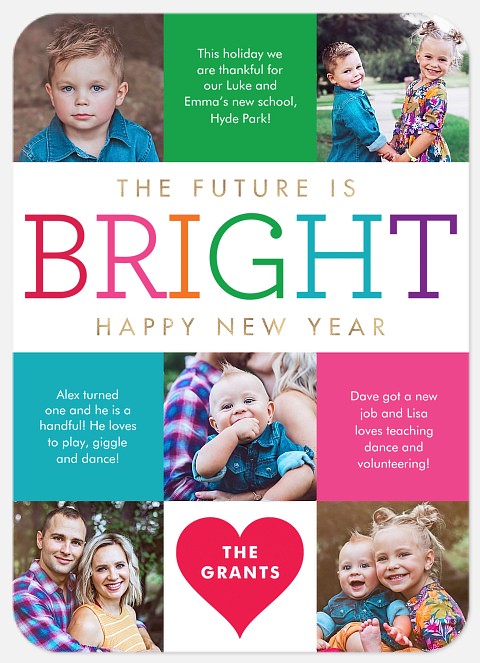 Bright Year In Review Holiday Photo Cards
