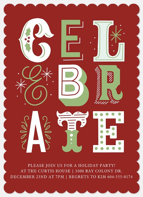 Eclectic Holiday Holiday Party Invitations