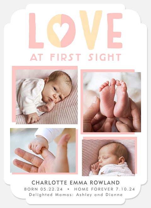 Love at First Sight Baby Birth Announcements