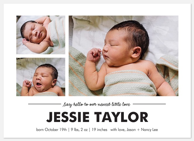 Modern New Arrival Baby Birth Announcements
