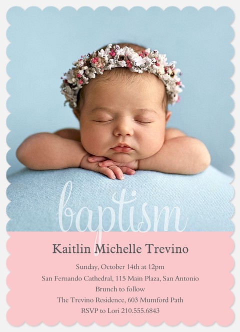 Blush Blessing Baptism Christening Invitations