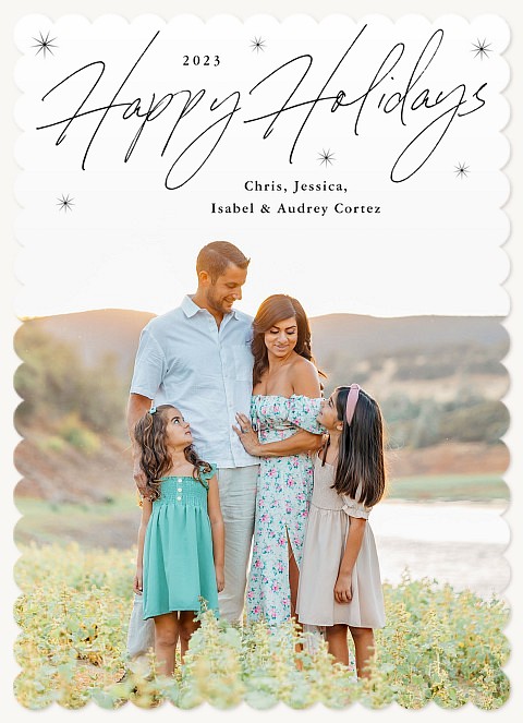 Twinkling Script Personalized Holiday Cards