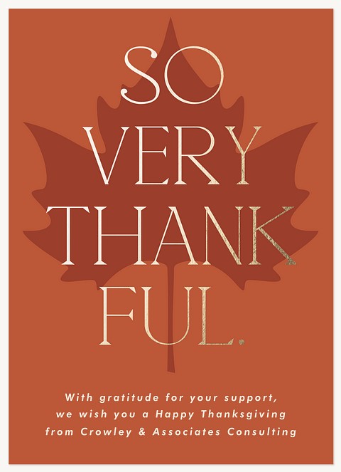 Thankful For You Business Holiday Cards