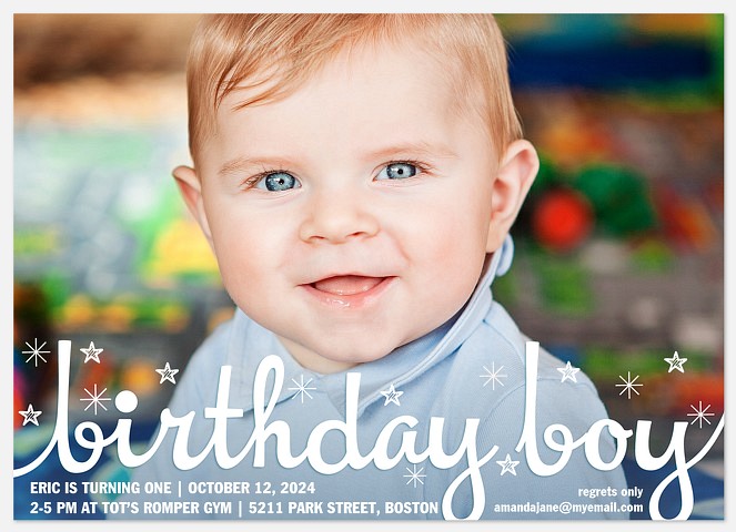 Wishes & Whimsy Boy Birthday Invitations