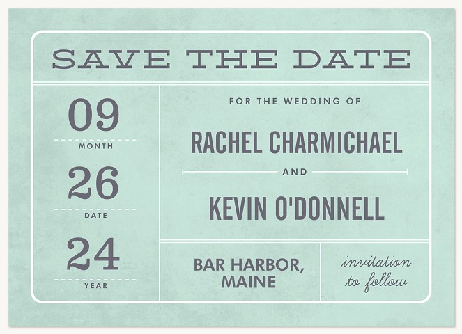 That's the Ticket Save the Date Cards