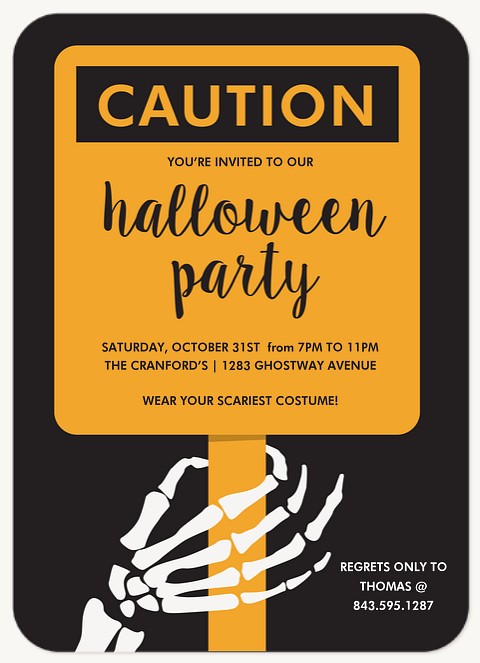 Skeleton Hand Halloween Party Invitations