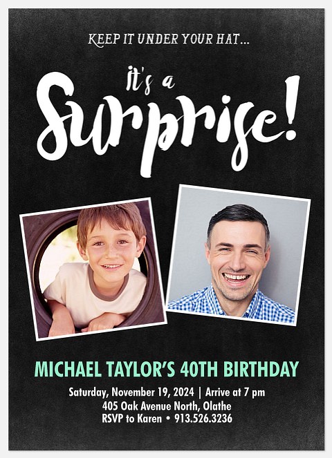 Special Surprise Adult Birthday Invitations