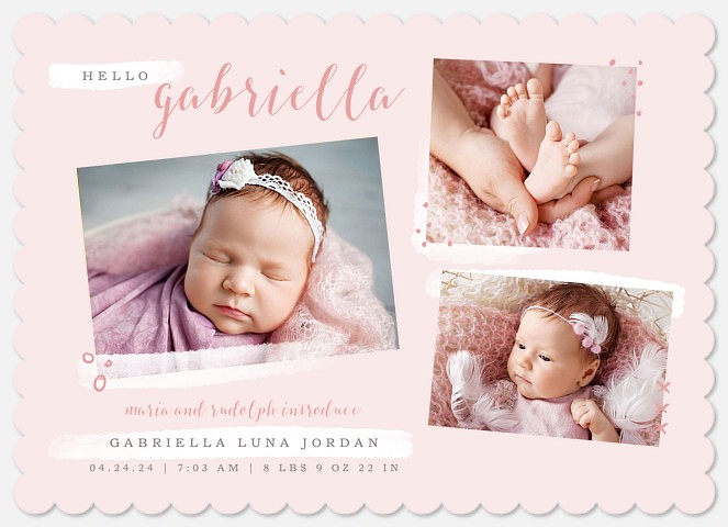 Charming Moments Baby Birth Announcements