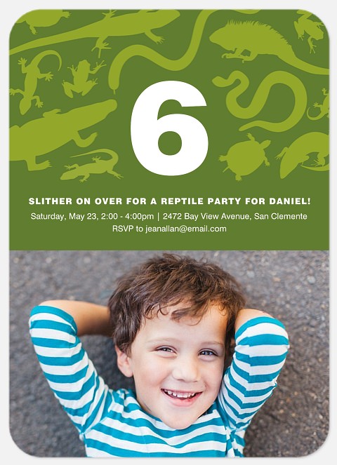 Reptile Adventure Boy Birthday Invitations