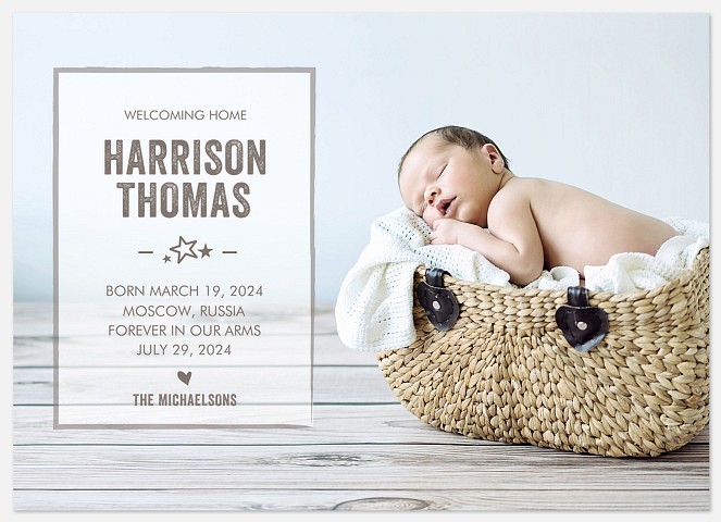 Lucky Stars Baby Birth Announcements