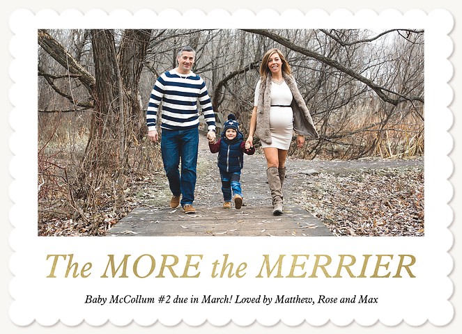 Shimmering Reveal Holiday Birth Announcements