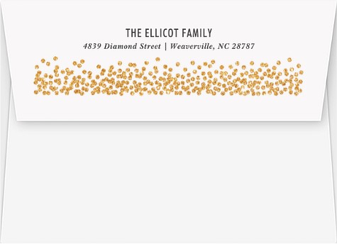 Golden Glitter Return Address Envelopes