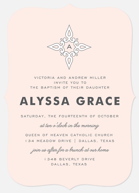 Touched By Grace Baptism Christening Invitations