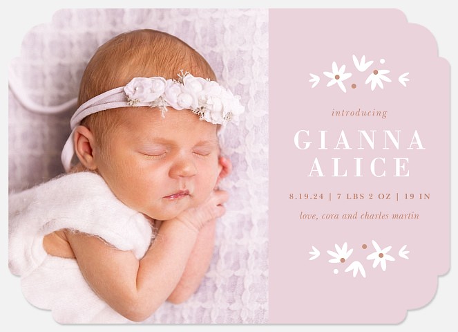 Sweet Serenity Baby Birth Announcements