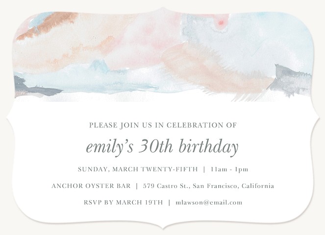 Painted Quartz Adult Birthday Party Invitations