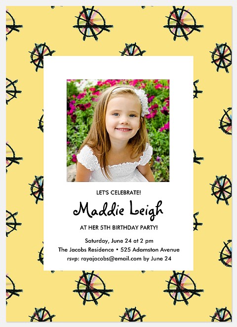 Crayon Pinwheels Kids' Birthday Invitations