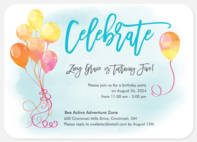 Floating On Air Kids' Birthday Invitations