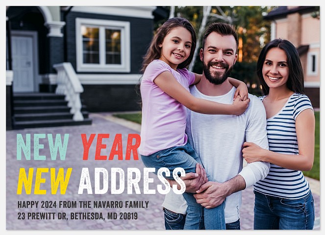 New Year New Address Holiday Photo Cards