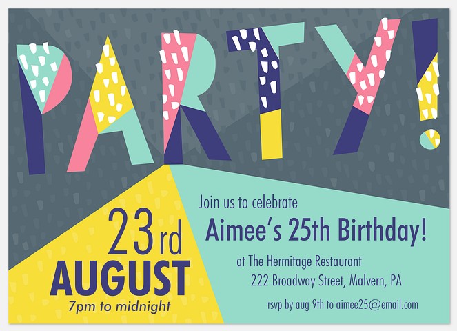 Geo Mod  Adult Birthday Invitations